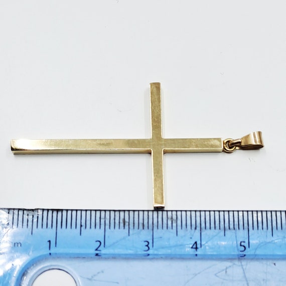 Vintage Large 9ct Gold Textured Cross 1974 - image 6