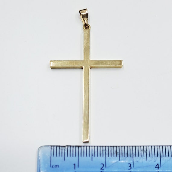 Vintage Large 9ct Gold Textured Cross 1974 - image 7