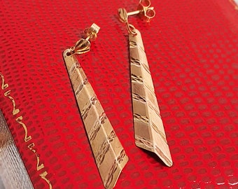 Vintage 9ct Gold Fancy Drop Earrings 1990's