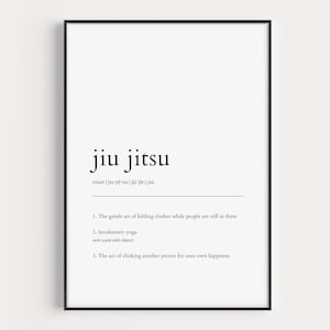 Brazilian Jiu Jitsu Print, Funny Jiu Jitsu Definition Poster, BJJ Poster, MMA Wall Art Gift, Mixed Martial Arts Print, Printable Art
