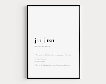 Jiu Jitsu Definition Print, Funny BJJ Wall Art (Digital Download)