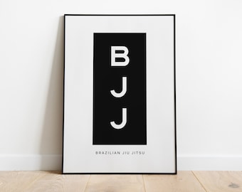 Brazilian Jiu Jitsu BJJ Art Print, Minimalist MMA Poster (Digital Download)