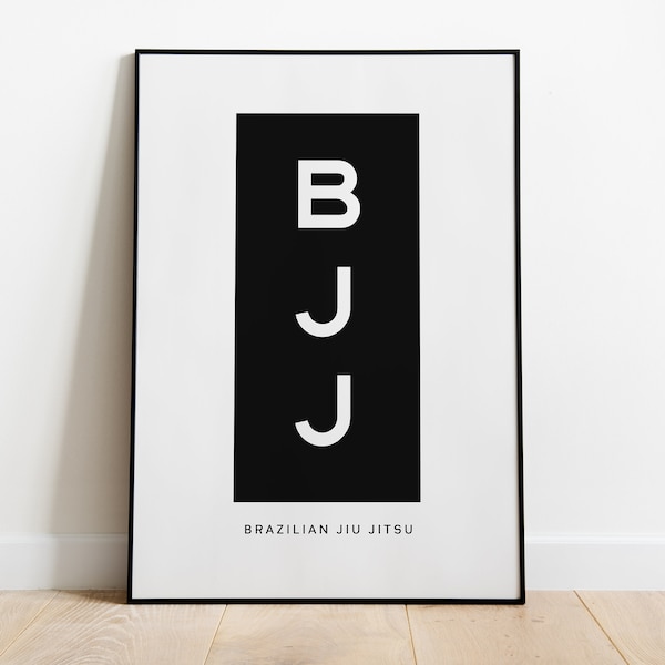 Brazilian Jiu Jitsu Print, Jiu Jitsu Poster, BJJ Poster, MMA Wall Art Gift, Mixed Martial Arts Print, Printable Art