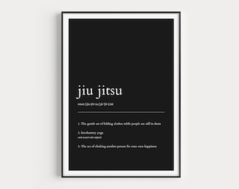 Funny Jiu Jitsu Definition Print, BJJ MMA Wall Art (Digital Download)