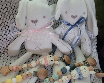 Handmade baby dummy clips in different colours