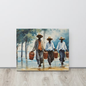 Gullah Art | Original Watercolor Painting | Daily Catch | Canvas Print
