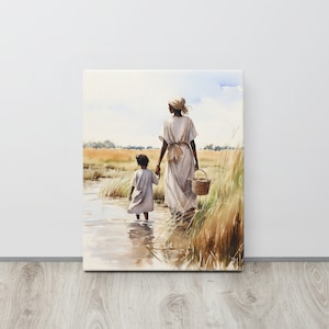 Gullah Art | Original Watercolor Painting | Through the Marsh | Canvas Print