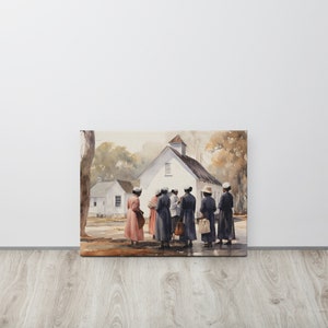 Gullah Art | Original Watercolor Painting | Church Gossip | Canvas Print