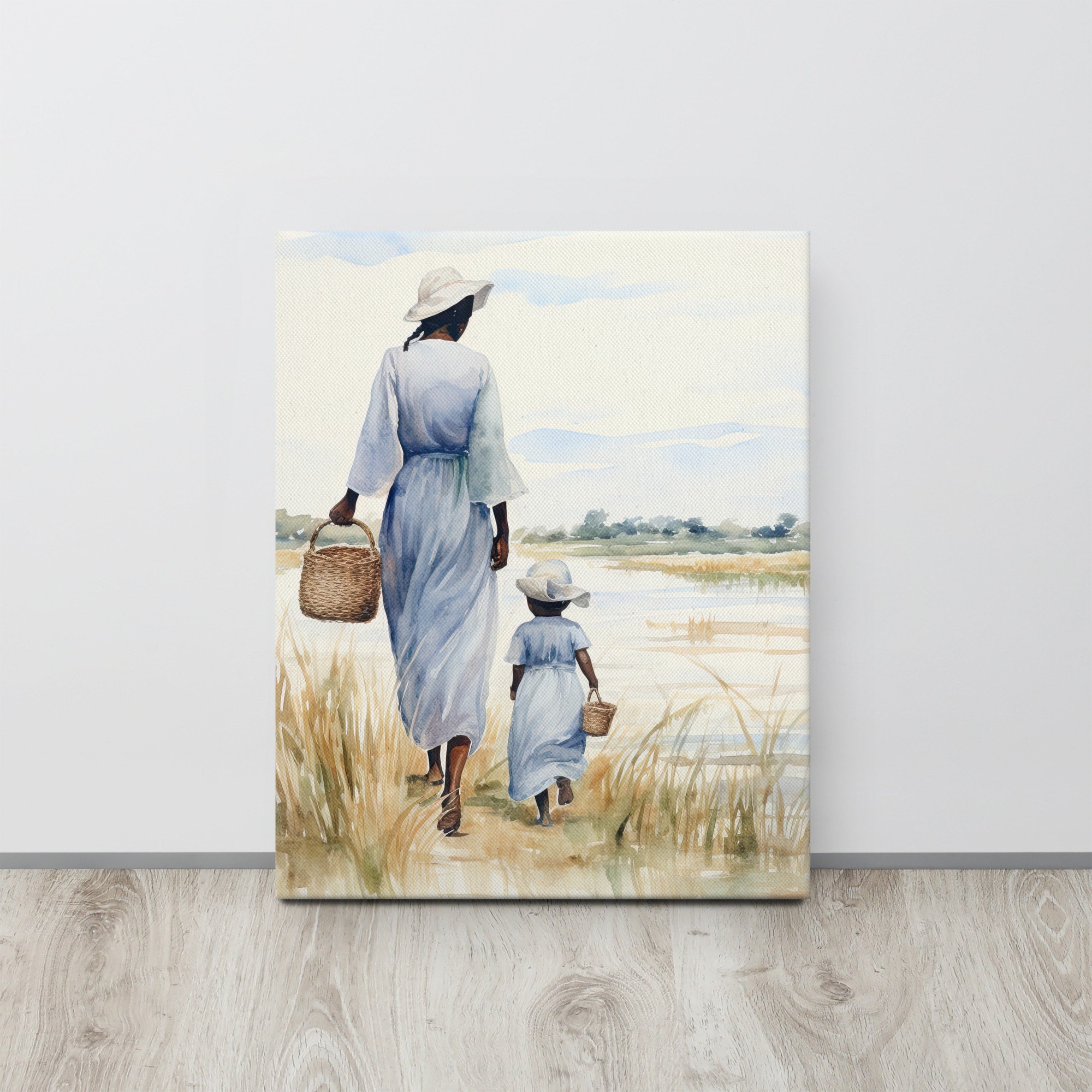 Gullah Art | Original Watercolor Painting | on Our Way Home | Canvas ...