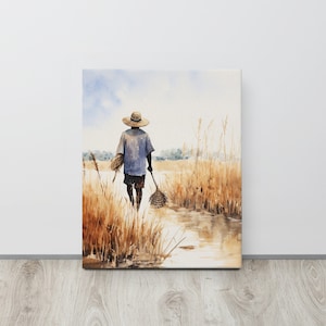 Gullah Art | Original Watercolor Painting | Done for the day | Canvas Print