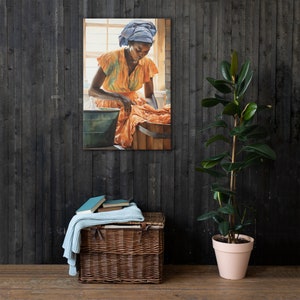 Gullah Art | Original Watercolor Painting | Wash Tub | Canvas Print