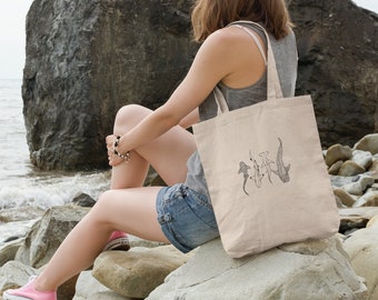 Shark tote bag, tote for shark lovers, ocean tote bag, ocean life tote bag, marine tote bag, gift for ocean lover