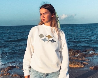 Stingray-sweatshirt met ronde hals, cadeau voor oceaanliefhebber