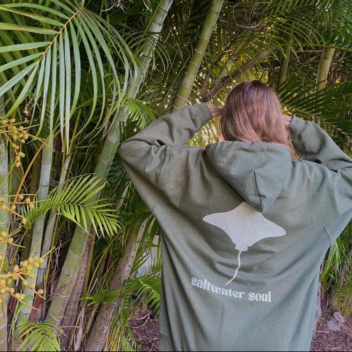 Saltwater Soul Cownose Ray Hoodie, Stingray Hoodie, Stingray Manta Ray Sweatshirt, Oversized Beach Hoodie, Coastal Cowgirl Hoodie