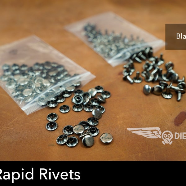 Rapid rivets - double cap rivet - 9 mm rivets - 100 pck