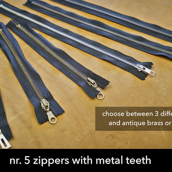 Nr. 5 zippers with metal teeth