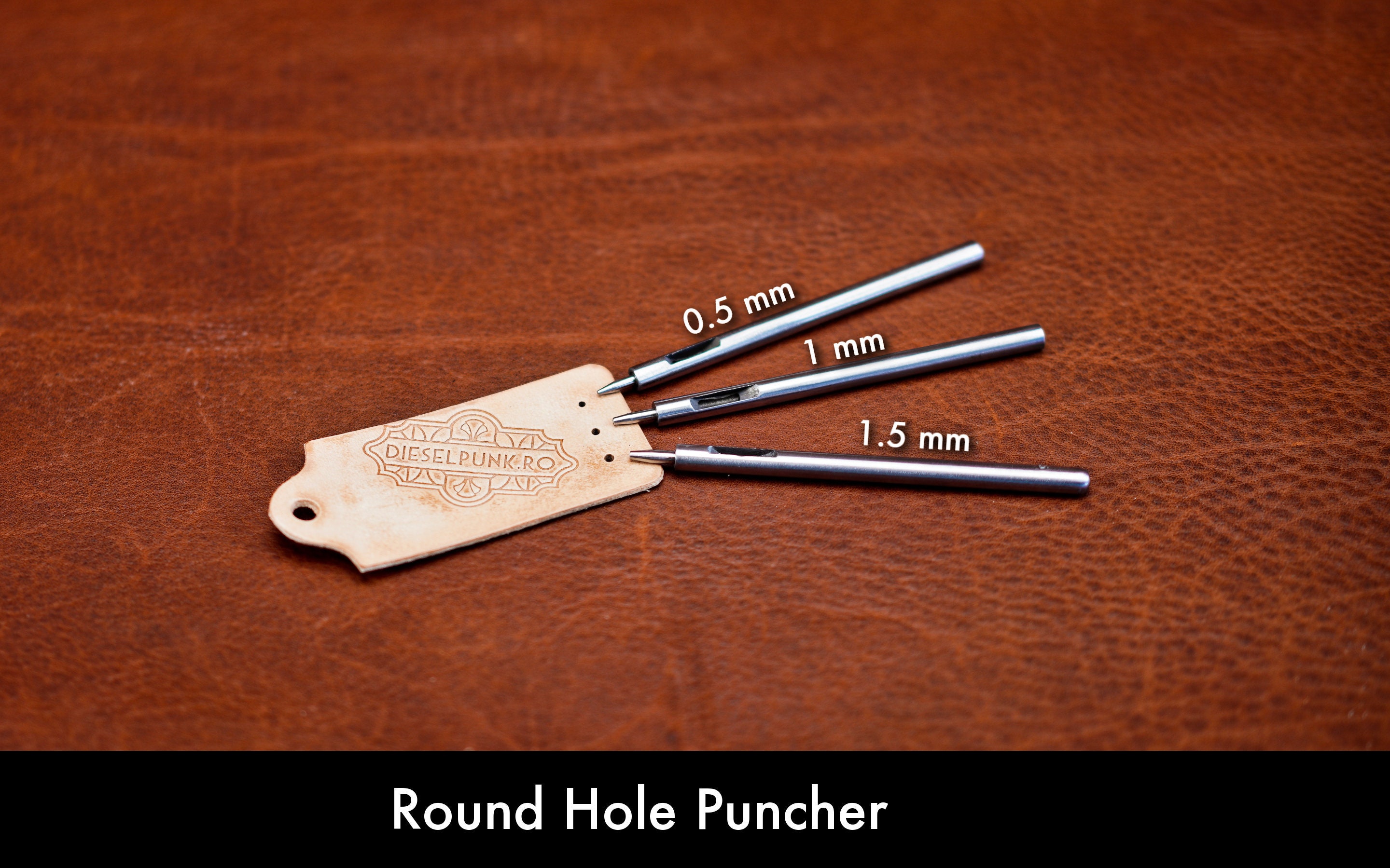 OWDEN Leather Craft Round Belt Hole Punch Tool 1mm-12mm, Hollow