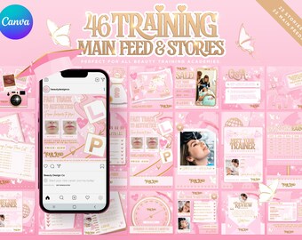 Aesthetics Training Academy Instagram Templates, Editable Canva Beauty School Posts (Digital Download)