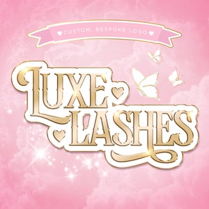 Luxury Pink & Gold Custom Logo, Girly Butterfly Fairytale, Fashion Logo, Cosmetics Beauty Glam Logo, Lash Tech Nail Tech Hair Aesthetics