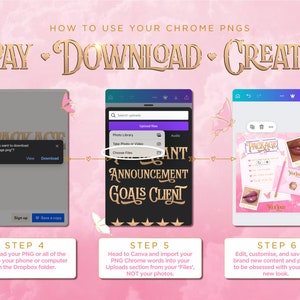 Puede incluir: Una gu&iacute;a paso a paso sobre c&oacute;mo usar Canva para crear gr&aacute;ficos utilizando archivos PNG. La imagen muestra una pantalla de computadora con una ventana de Canva abierta, y una ventana emergente con el texto "&iquest;Desea descargar "Package.png"?" con botones para "Ver" y "Descargar". La imagen tambi&eacute;n muestra una pantalla de tel&eacute;fono con una ventana de Canva abierta, y una ventana emergente con el texto "Cargar archivos" y botones para "Biblioteca de fotos", "Tomar foto o video", y "Elegir archivos". La imagen tambi&eacute;n muestra una pantalla de tel&eacute;fono con una ventana de Canva abierta, y un dise&ntilde;o gr&aacute;fico con el texto "ANT ANNOUNCEMENT GOALS CLIENT" en letras doradas. La imagen tambi&eacute;n muestra una pantalla de tel&eacute;fono con una ventana de Canva abierta, y un dise&ntilde;o gr&aacute;fico con el texto "PACKAGE" en letras doradas. La imagen tambi&eacute;n muestra una pantalla de tel&eacute;fono con una ventana de Canva abierta, y un dise&ntilde;o gr&aacute;fico con el texto "&gamma;&iota;&alpha;&lambda;&omicron;" en letras doradas. La imagen tambi&eacute;n muestra una pantalla de tel&eacute;fono con una ventana de Canva abierta, y un dise&ntilde;o gr&aacute;fico con el texto "&gamma;ύ&pi;&rho;&omicron;&upsilon;" en letras doradas. La imagen tambi&eacute;n muestra una pantalla de tel&eacute;fono con una ventana de Canva abierta, y un dise&ntilde;o gr&aacute;fico con el texto "土山" en letras doradas. La imagen tambi&eacute;n muestra una pantalla de tel&eacute;fono con una ventana de Canva abierta, y un dise&ntilde;o gr&aacute;fico con el texto "PAY DOWNLOAD CREATE!" en letras doradas.