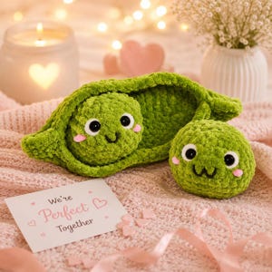 Peas be mine -  Two peas in a pod amigurumi-beginner friendly - PDF crochet pattern only