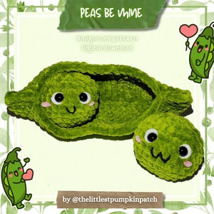 Peas be mine -  Two peas in a pod amigurumi pattern -beginner friendly - PDF crochet pattern only