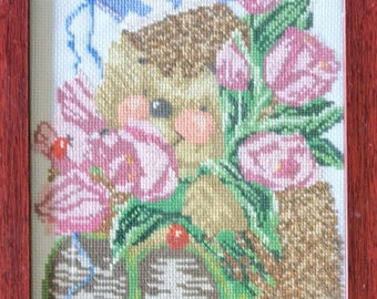 spring bouquet. Country companions hedgehog cross-stitch pattern.