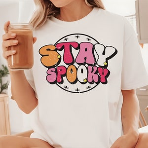Stay Spooky SVG, Halloween Svg, Halloween Png, Ghost, Groovy, Design Downloads, SVG, PNG, Clipart, Shirt Design Sublimation Download