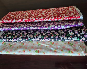 Destash Retro Y2K-quiltstof met schattig Japans konijntje en bloemenpatroon uit Japan