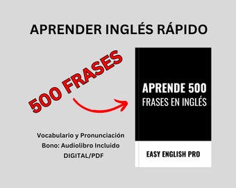 Aprende 500 frases en inglés, Libro de Texto Inglés, Digial PDF