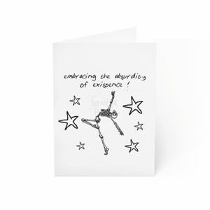 Omarm de absurde verjaardagskaart | Existentialistische absurdistische filosofie Camus-wenskaart | Eigenzinnig leuke verjaardagskaart voor hem, haar en een vriend