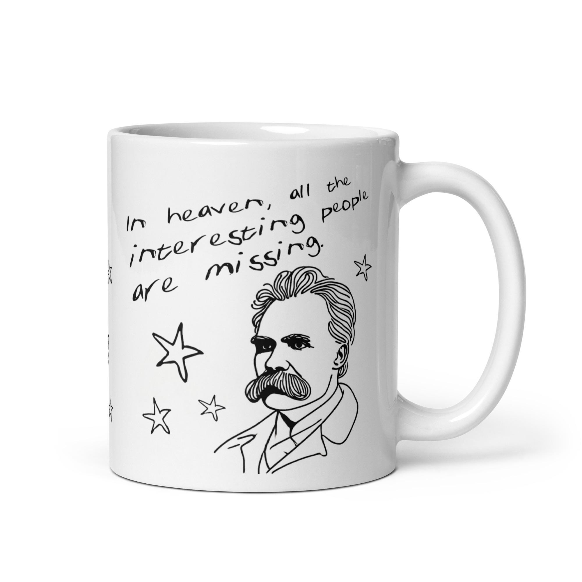 Friedrich Nietzsche Mug | Philosophy Literary Funny Nietzsche Retro Gift | Philosopher Writer Reader Bookish Quirky Nihilist Mug Gift