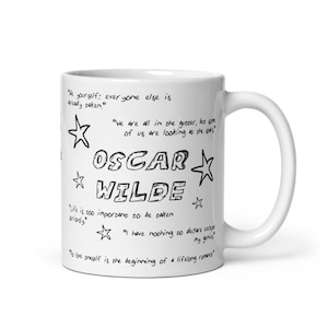 Oscar Wilde Quote Mug | Bookish Literary Starry Mug Gift | Literature Poetry Philosophy Reader Writer Inspirational Gift