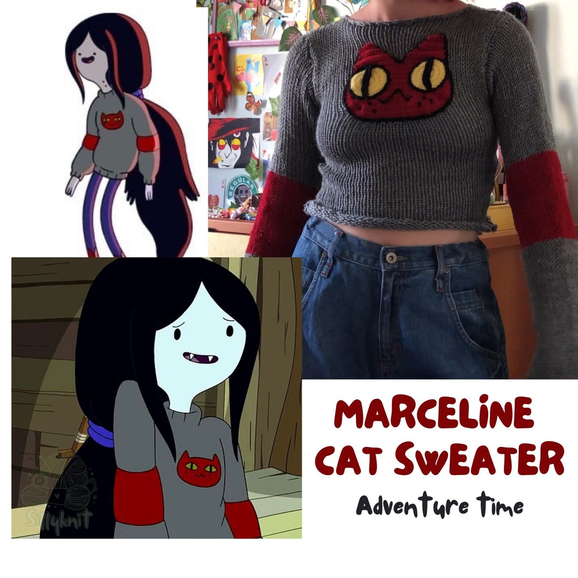 Marceline Cat Sweater Marceline Sweater Adventure Time Etsy