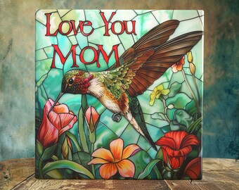 Nature's Melody - Vibrant Hummingbird Mother's Day Art Tile