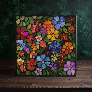 Blossom Mosaic Handcrafted Ceramic Tile - Lustrous Home Decor | Peeping Tom's Cottage Exclusive