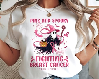Fantasma rosa espeluznante de la concienciación sobre el cáncer de mama PNG - Clipart de Halloween (Descarga digital)