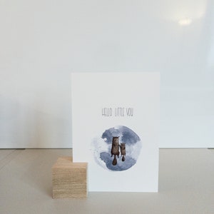 Postkarte Otter zur Geburt "Hello little you"