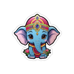 Baby Ganesha Gold/Red Kiss-Cut Stickers