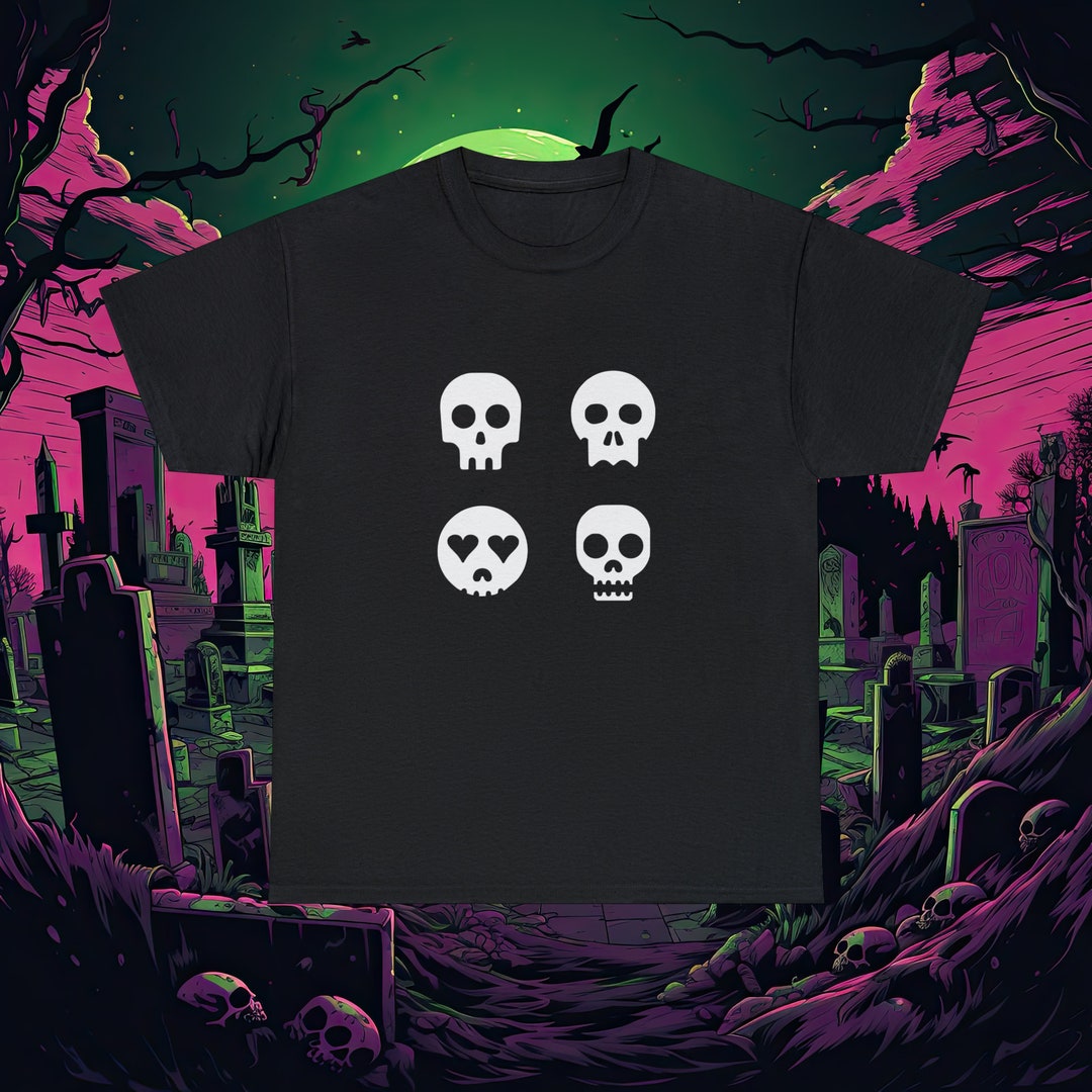 New Halloween grey skull tee ;;; M/L main image 1