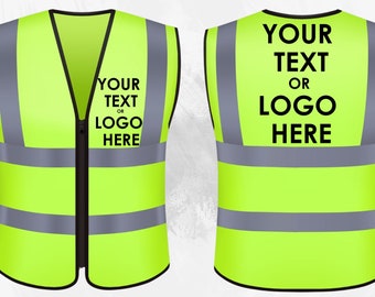 Personalised High Vis vest for all purposes - Custom printed High Vis,  Adult Size, Multi Colour Options