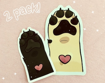 Pug Dog Paw Waterproof Stickers
