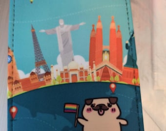 Pride Pug With Flag Traveler Luggage Tag