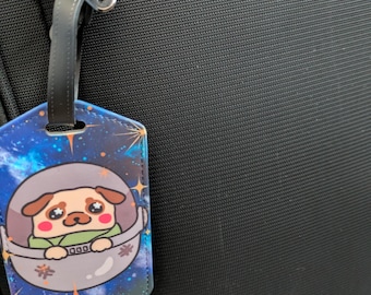 Pug in Space Luggage Tag
