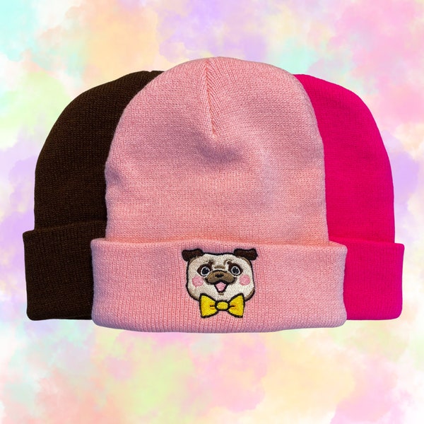 Pug Embroidered Beanie