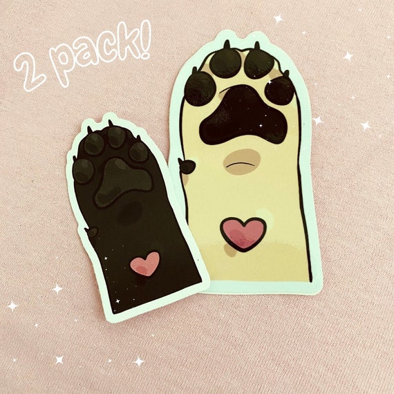 Pug Dog Paw Waterproof Stickers