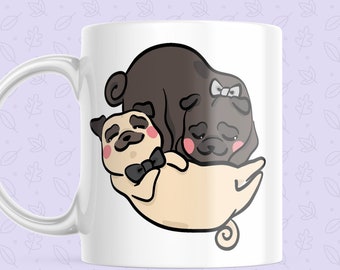 Pug Cuddle Pug Mug