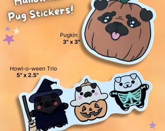 Halloween Pug Stickers