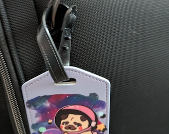 Astronaut Pug Luggage Tag