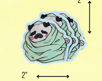 Pug in a Blanket Sticker